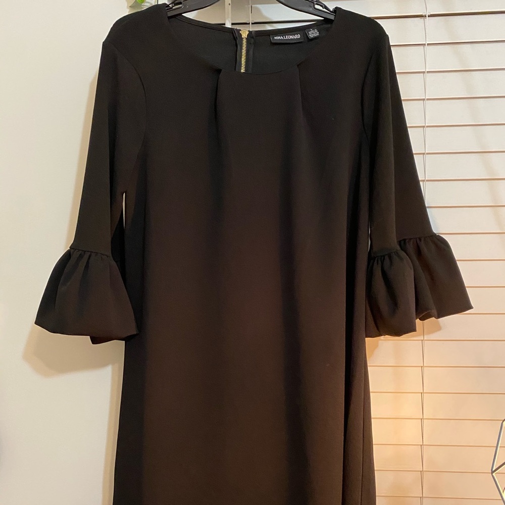 Black Dress with Small Bell Sleeves